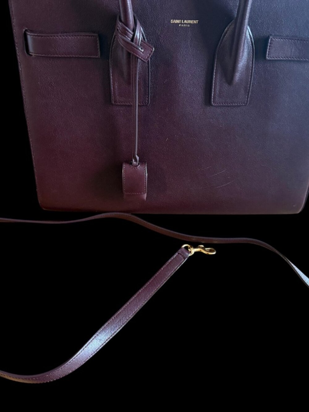 Saint Laurent Sac de Jour Small Burgundy Leather | Full Kit - Picture 5 of 15